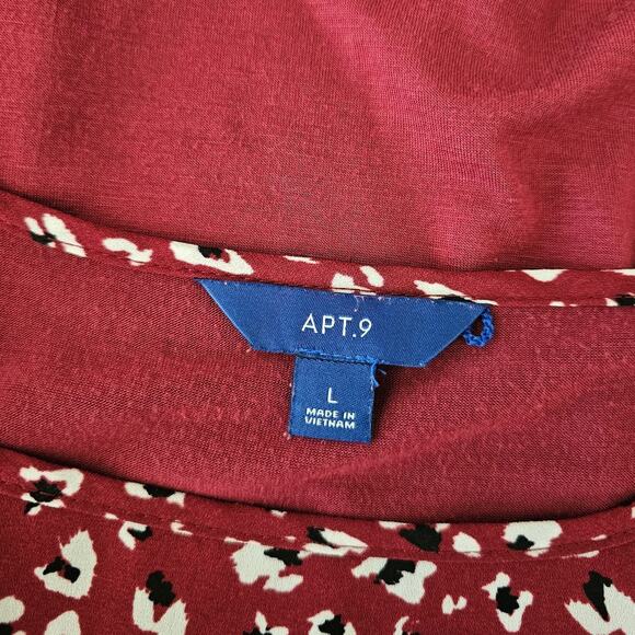 Apt. 9 Red Print Cap Sleeve Blouse - Picture 7 of 7